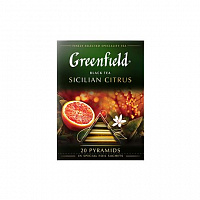 Greenfield Чай черный с ароматом красного апельсина Sicilian Citrus в саше 20 пирамидок