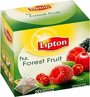 Чай LIPTON Черный чай с лесными ягодами (клубника, малина)(Forest fruit) в пирамидках (20 пак)