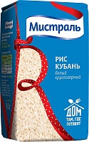 Рис Мистраль Кубань круглозерный белый, 900 гр. (Целофановая пачка)