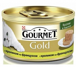 Консервы для кошек GOURMET Gold (ГУРМЭ) паштет с кроликом по-французски (85 гр) 24 шт в упак
