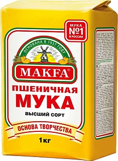 Мука Makfa пшеничная высший сорт 1 кг