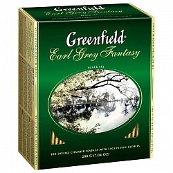 Чай GREENFIELD черный с бергамотом (Earl Grey Fantasy) (100 пак)
