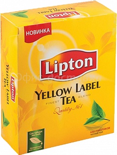 Чай LIPTON Черный чай (Yellow label) в пакетиках (100 пак)