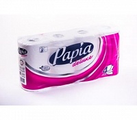 Туалетная бумага PAPIA Deluxe (4-х сл.) 8 рулонов
