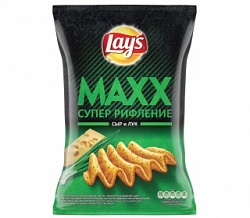 Чипсы LAYS Мaxx супер рифление сыр и лук, 145 г