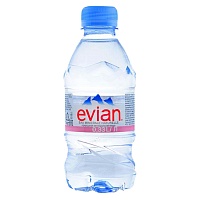 Эвиан (Evian) 0,33 л Вода минеральная столовая негазированная (20 шт в упак)