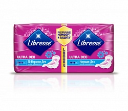 Гигиенические прокладки LIBRESSE Ultra Normal Deo с мягкой поверхностью, 20шт