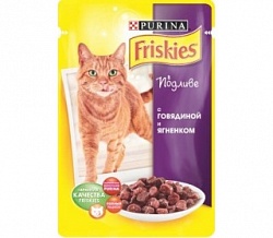 Корм для кошек Фрискис (FRISKIES) с говядиной и ягненком (100 гр) 24 шт в упак