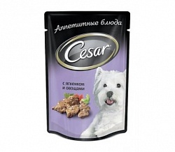 Корм для собак CESAR (ЦЕЗАРЬ) с ягненком и овощами (100 гр) 24 шт в упак