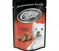 Корм для собак CESAR (ЦЕЗАРЬ) из говядины с овощами (100 гр) 24 шт в упак